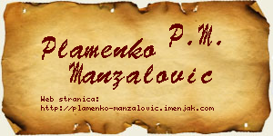 Plamenko Manzalović vizit kartica
